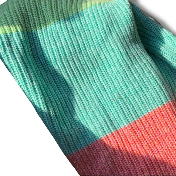 Cotton Medium Knit Sweater Y2K Oversized Colour Block Barbie Cozy Vintage Easter - Picture 7 of 7